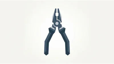 Flat Vector Illustration Of Metal Pliers Tool