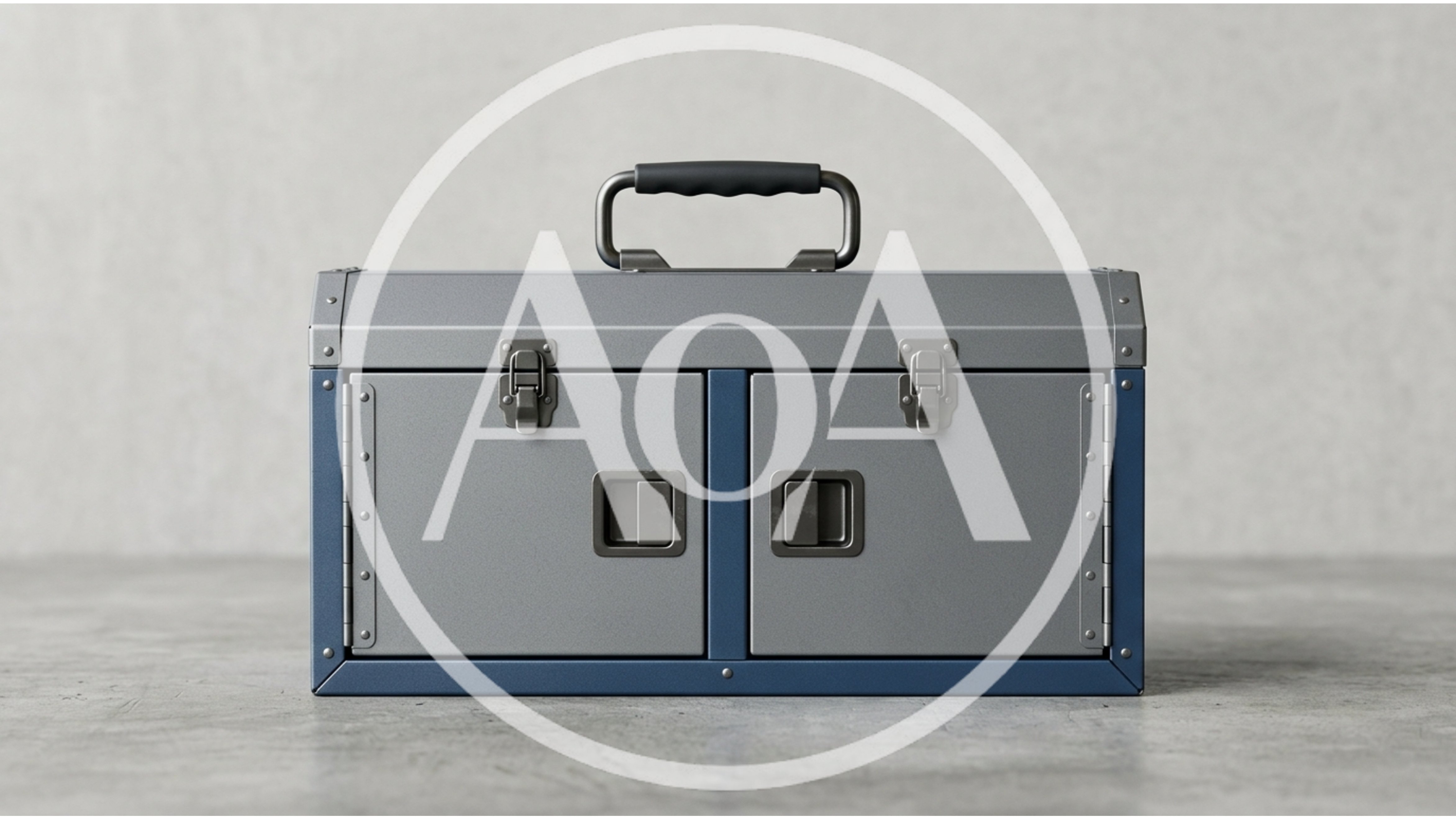 Industrial Metal Toolbox With Dual Compartments