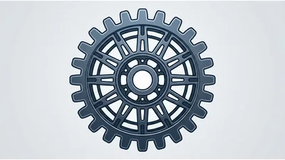 Detailed Mechanical Gear Wheel Illustration