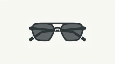 Minimalist Vector Illustration Of Modern Aviator Sunglasses