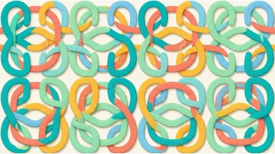 Abstract Seamless Pattern Of Interwoven Colorful Ropes