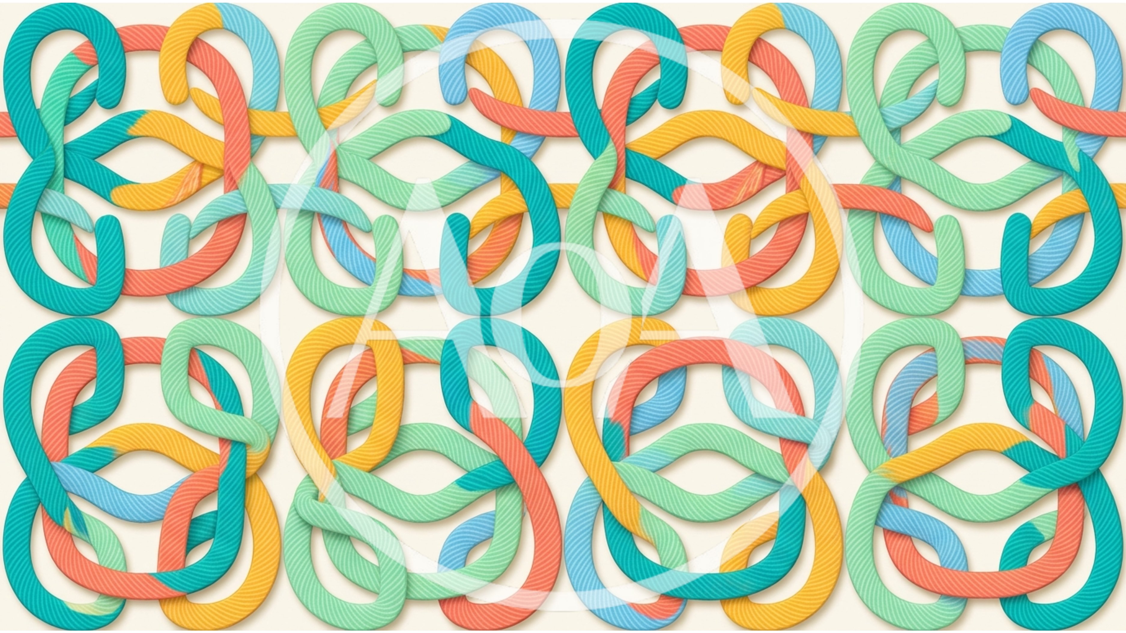 Abstract Seamless Pattern Of Interwoven Colorful Ropes