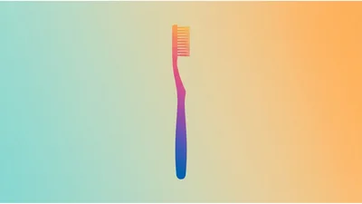 Gradient Toothbrush Silhouette On Colorful Background