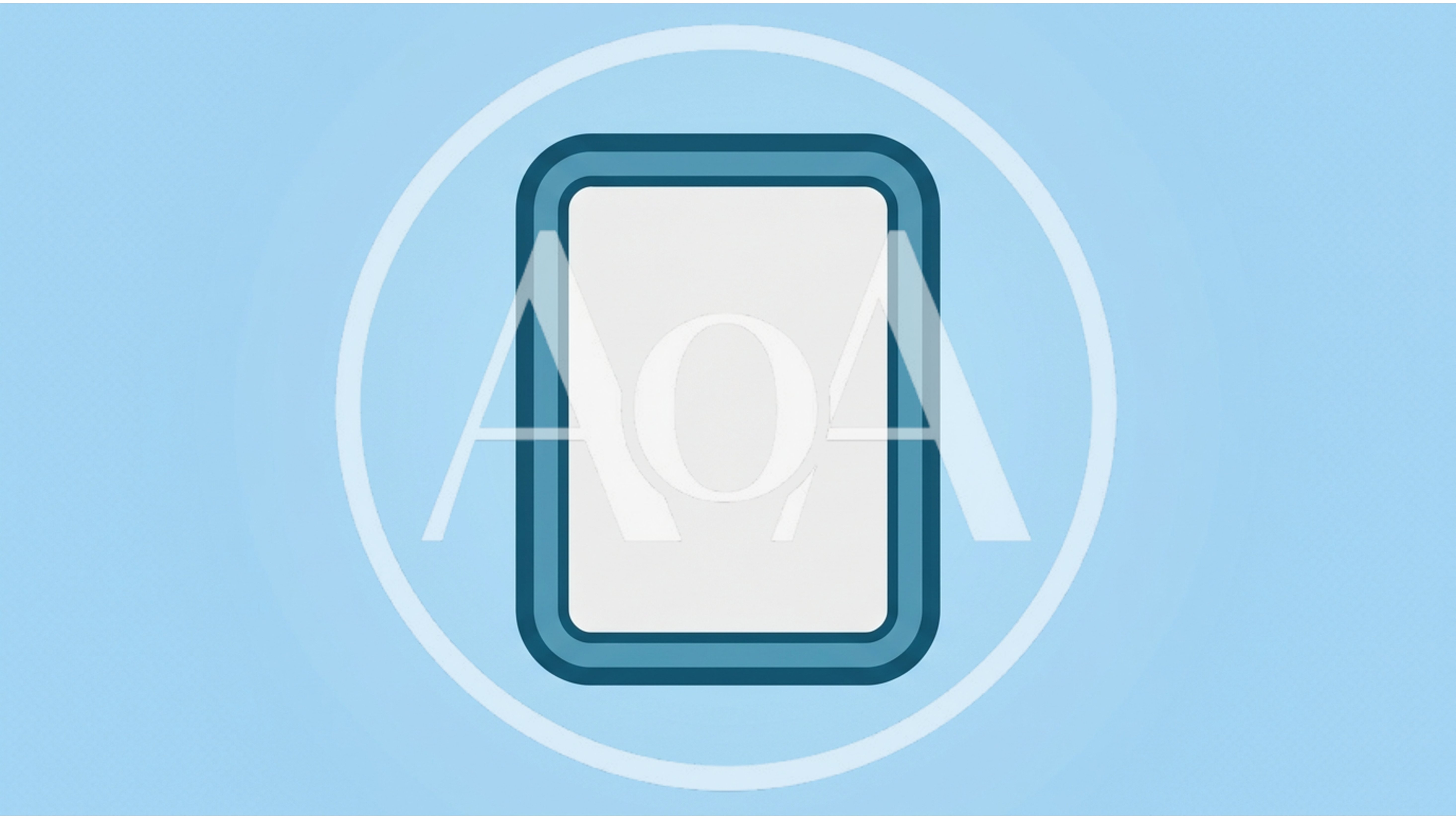 Minimalist Rectangular Frame Icon On Blue Background