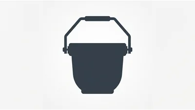 Minimalist Flat Icon Of A Plastic Bucket