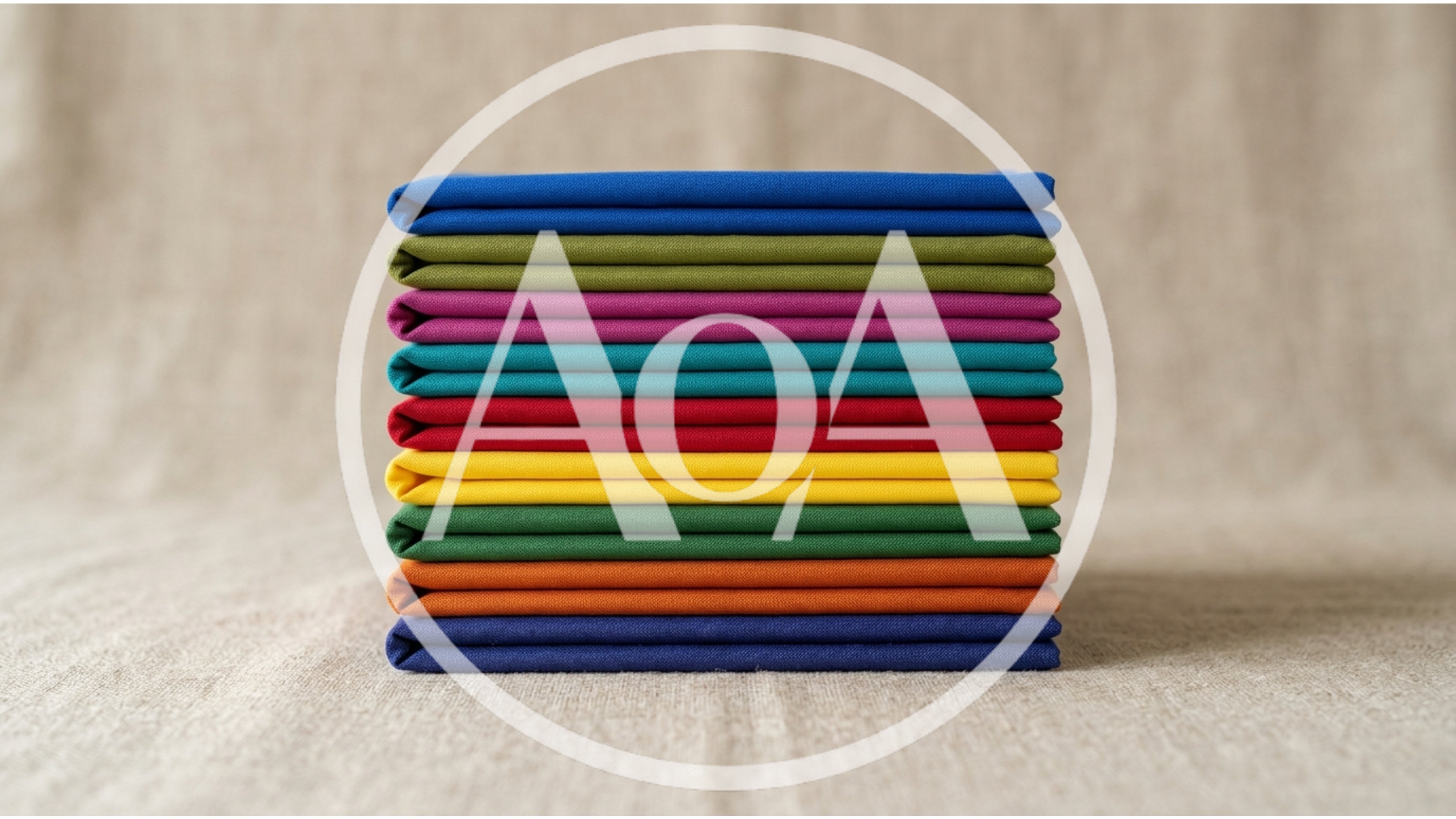 Stack Of Colorful Folded Fabric Squares