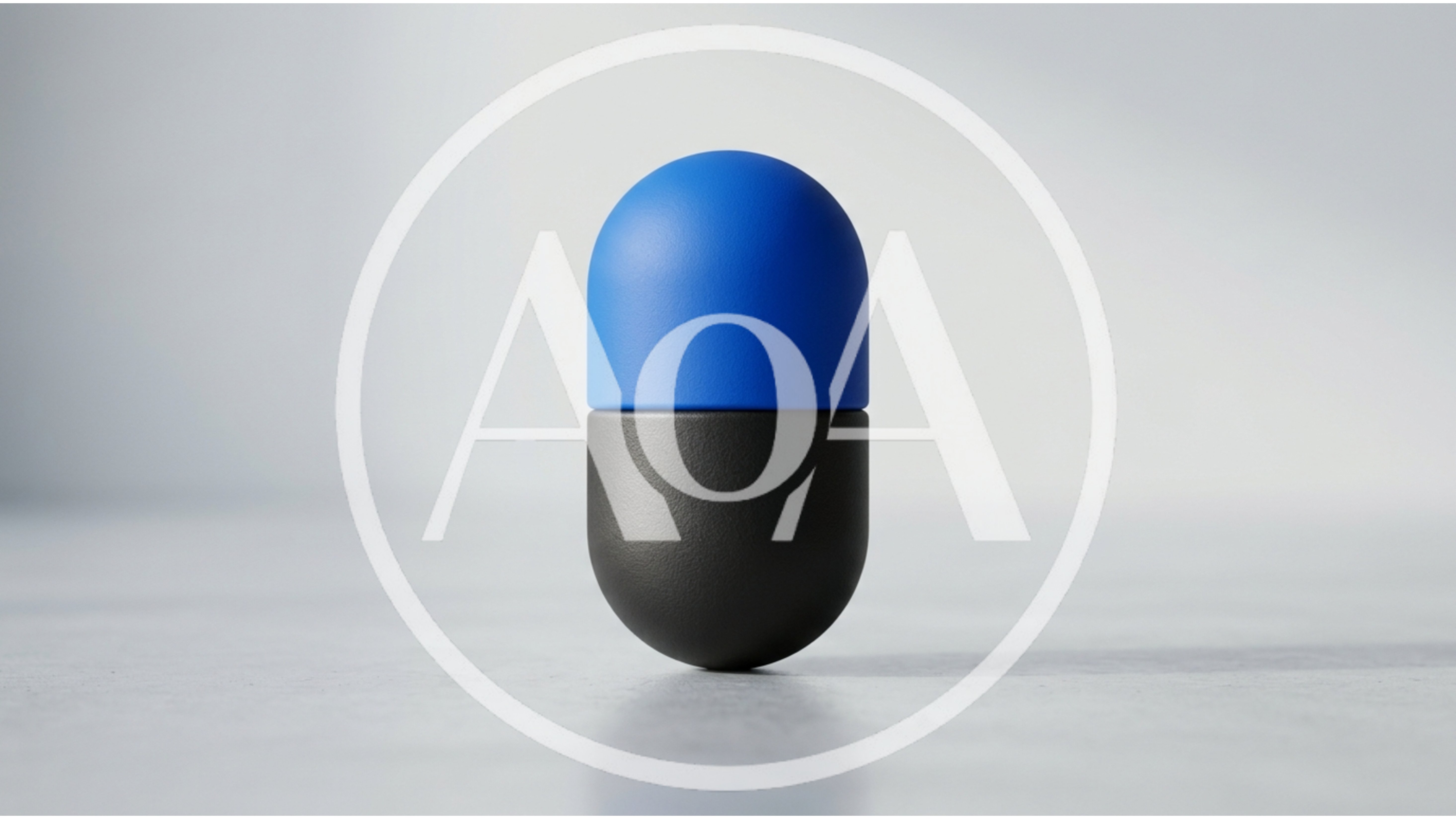 Blue And Black Capsule Pill On Grey Surface