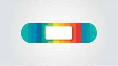 Abstract Colorful Rounded Horizontal Banner With White Center
