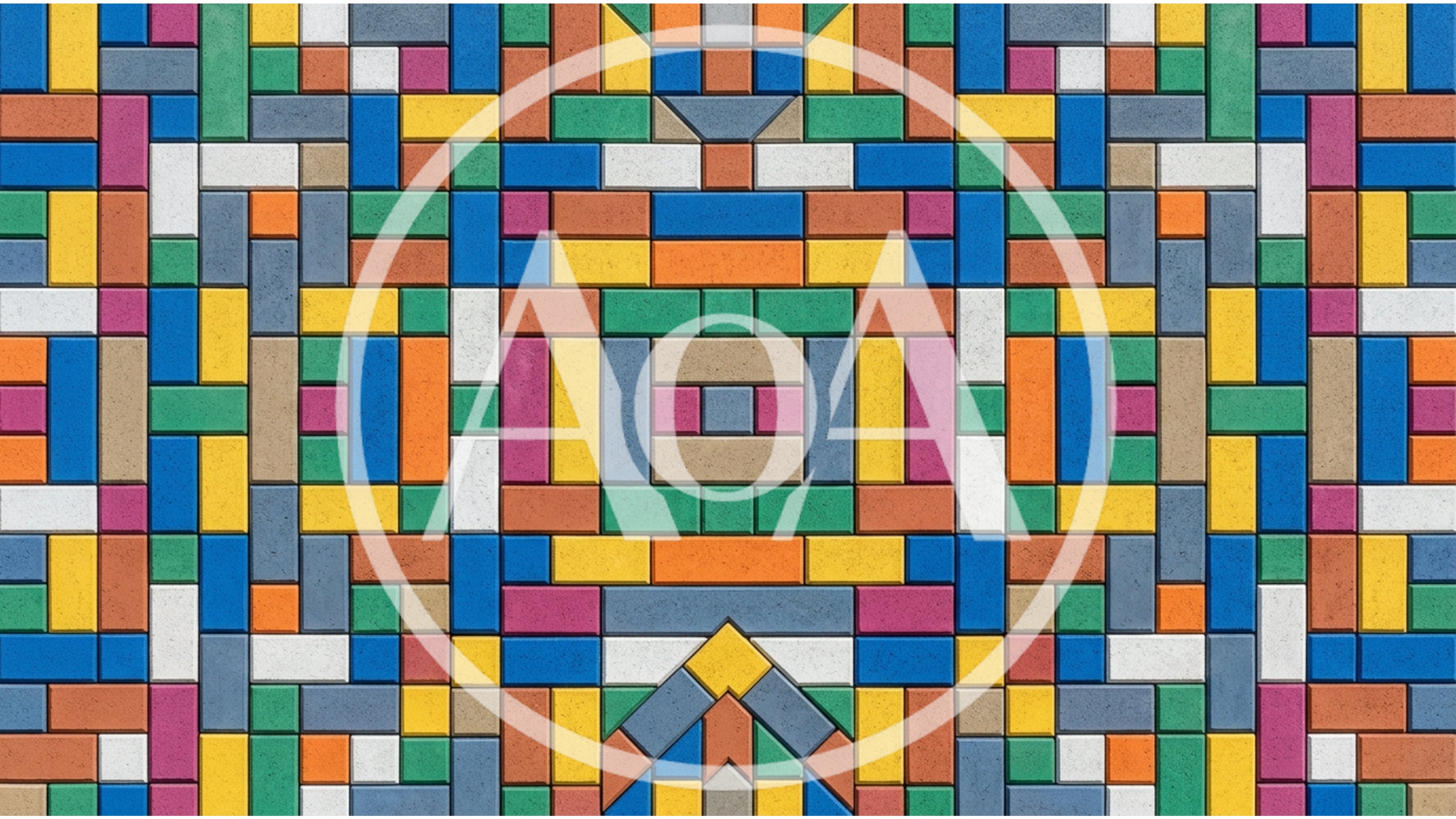 Geometric Pattern Of Colorful Interlocking Paving Stones