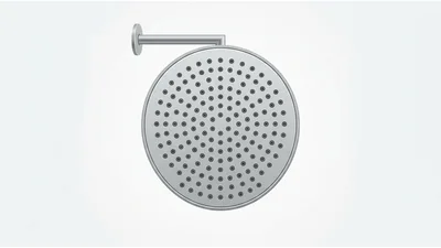 Modern Round Rainfall Shower Head Illustration