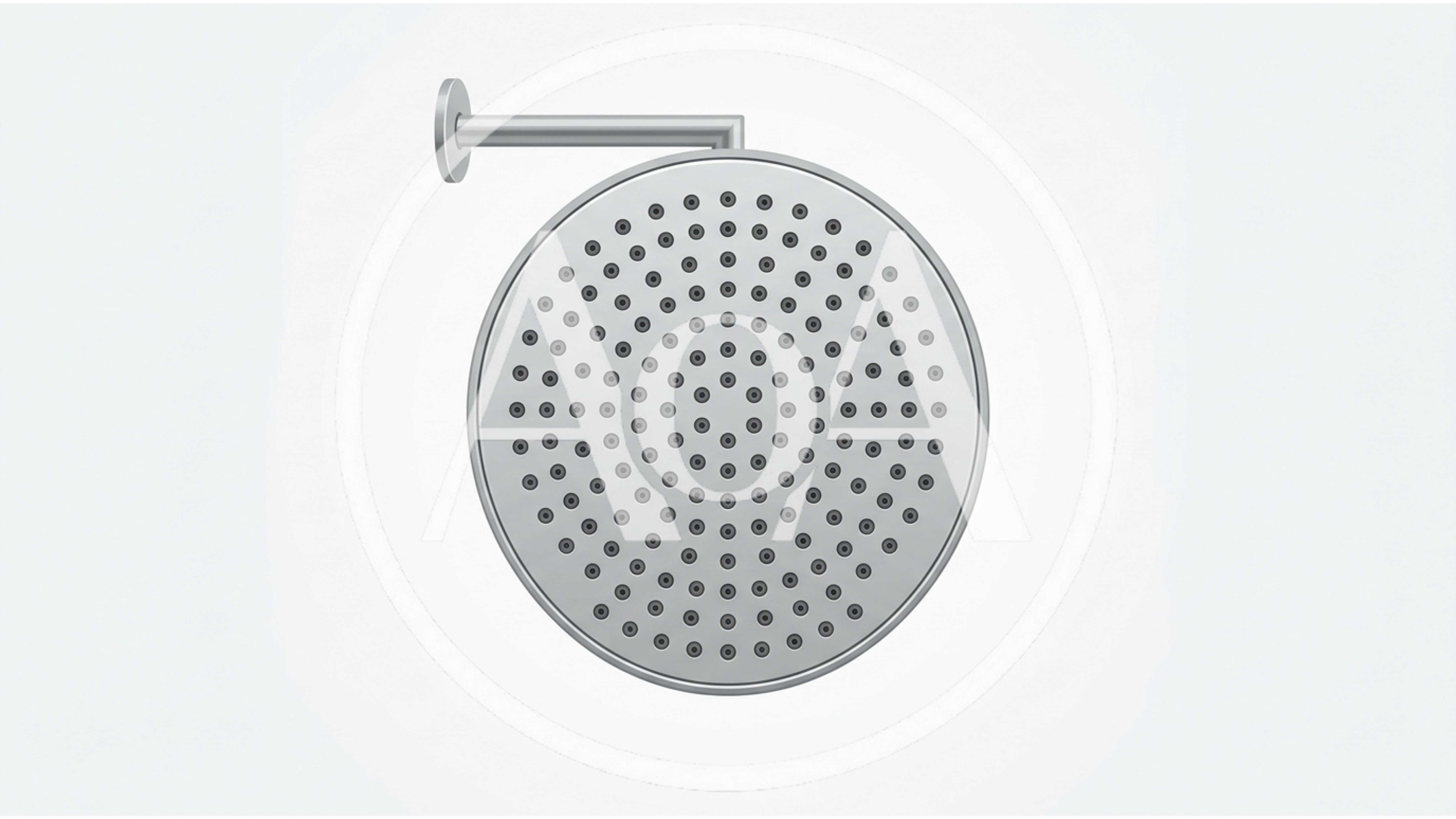 Modern Round Rainfall Shower Head Illustration