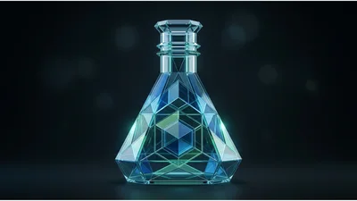 Geometric Crystal Flask With Intricate Faceted Design