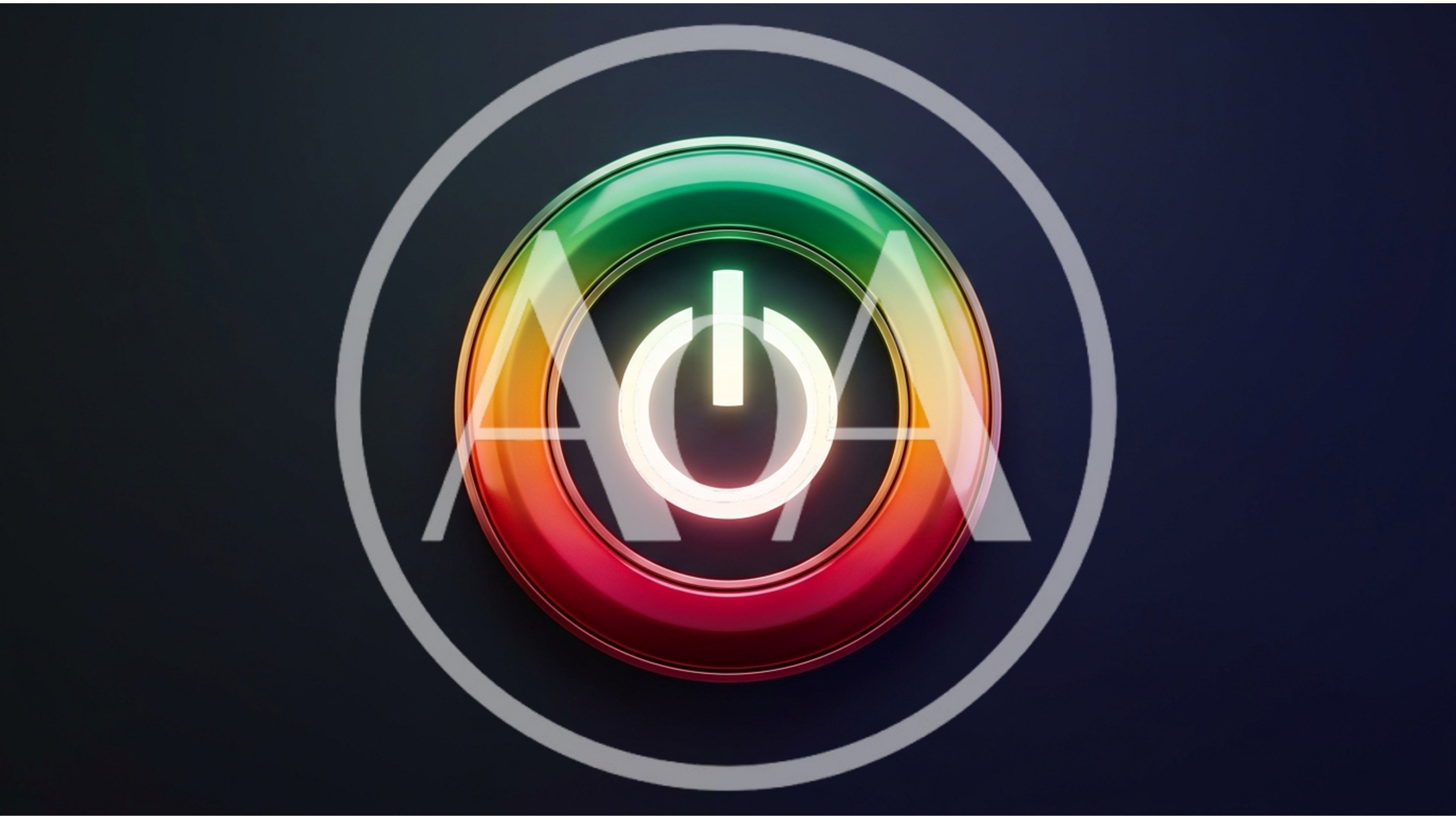 Glowing Power Button Icon With Gradient Ring