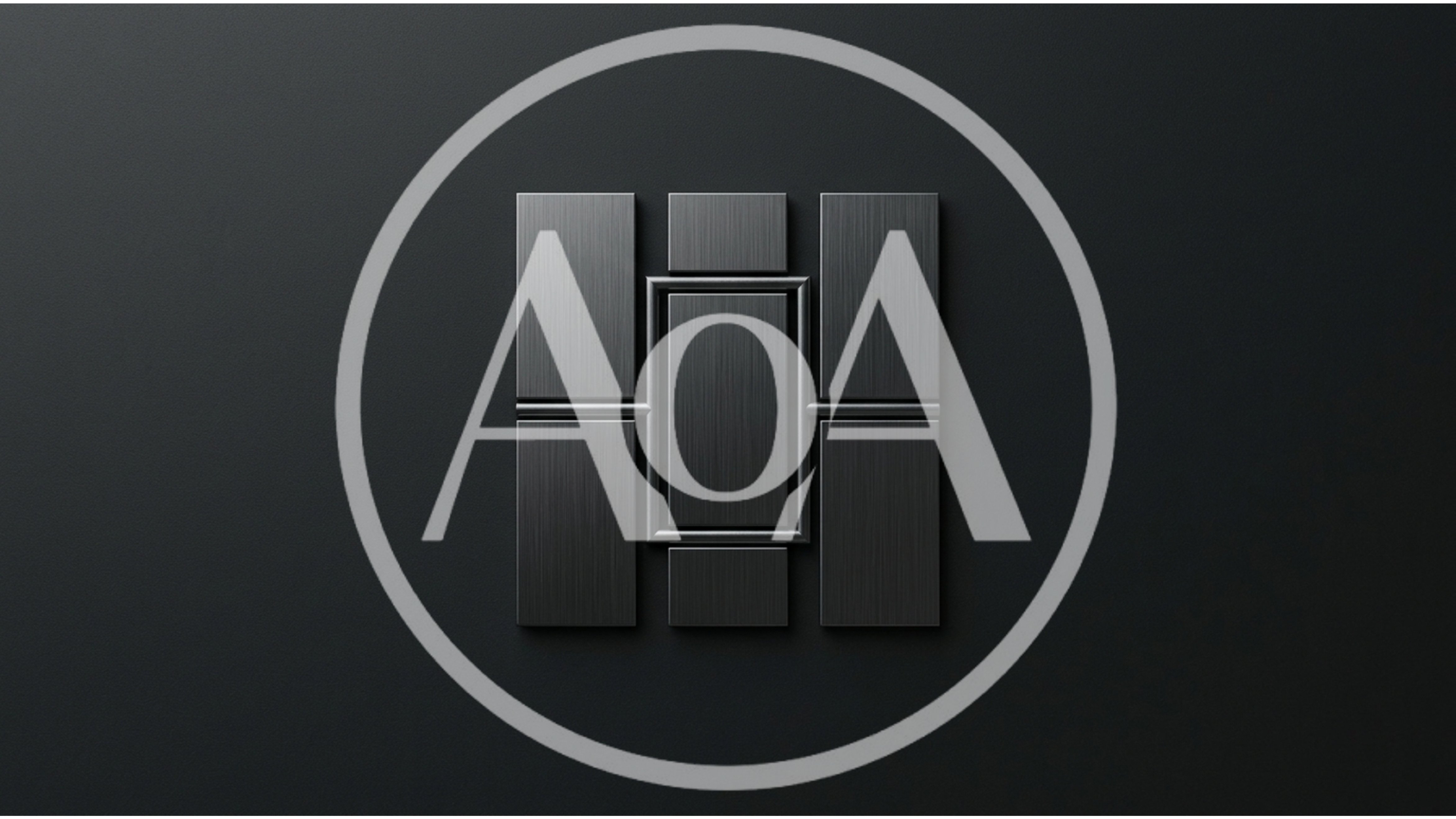 Abstract Metallic Geometric Logo Design On Dark Background