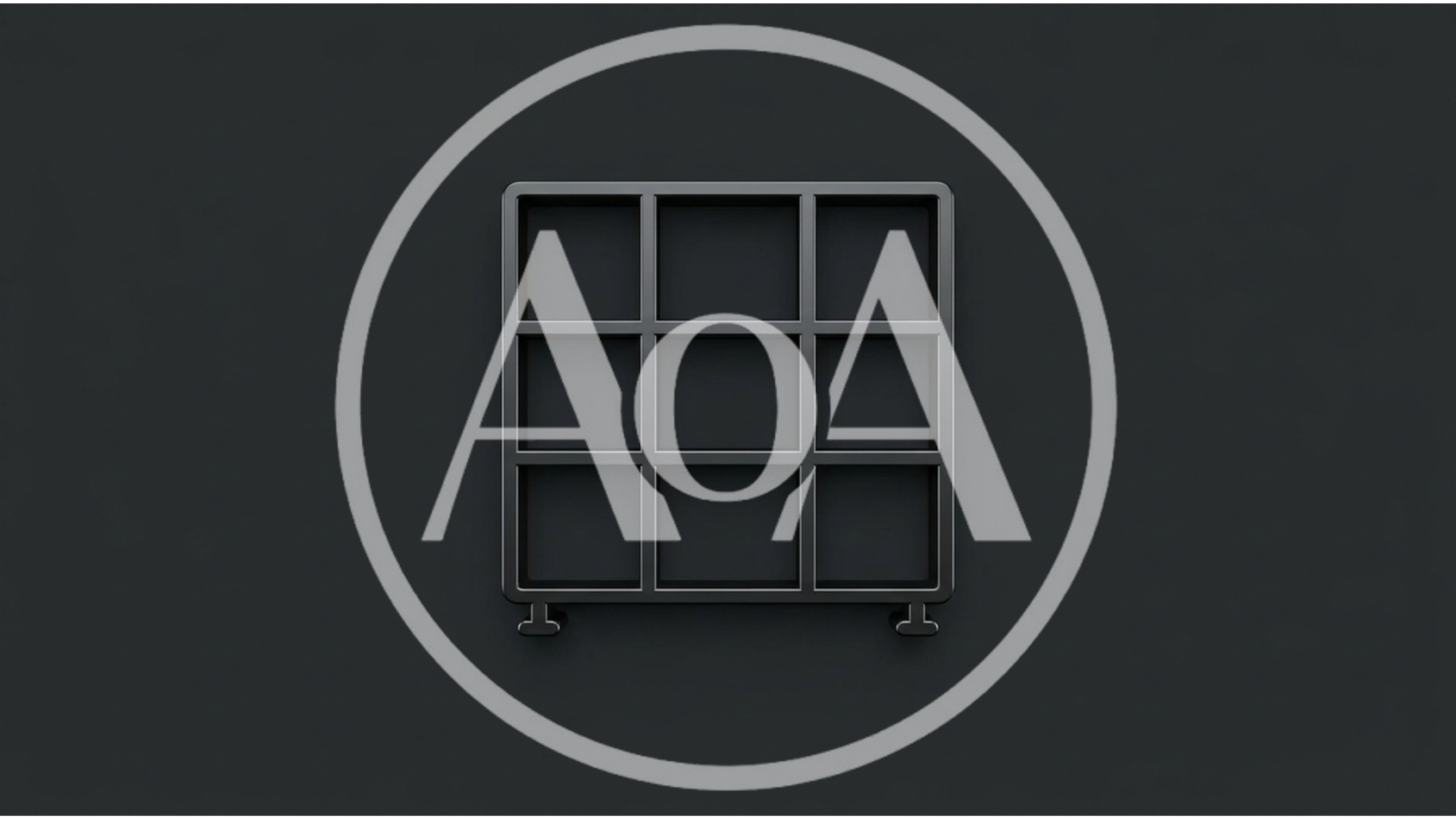 Minimalist Black Three By Three Grid Shelf Icon