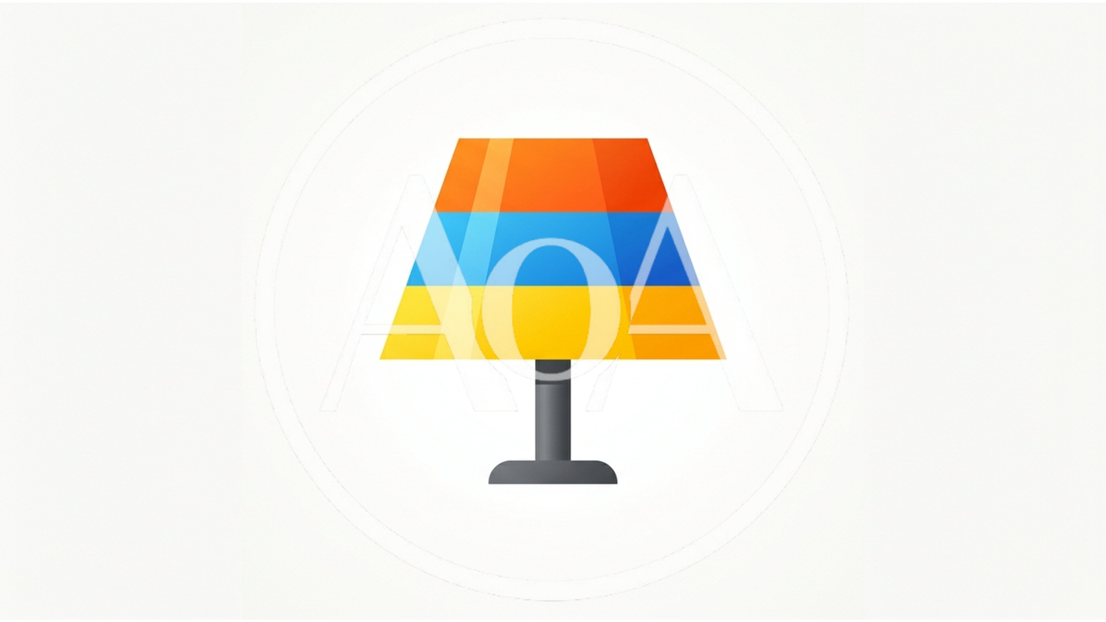 Minimalist Table Lamp With Tricolor Striped Lampshade