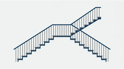 Minimalist Illustration Of A Split Staircase Design