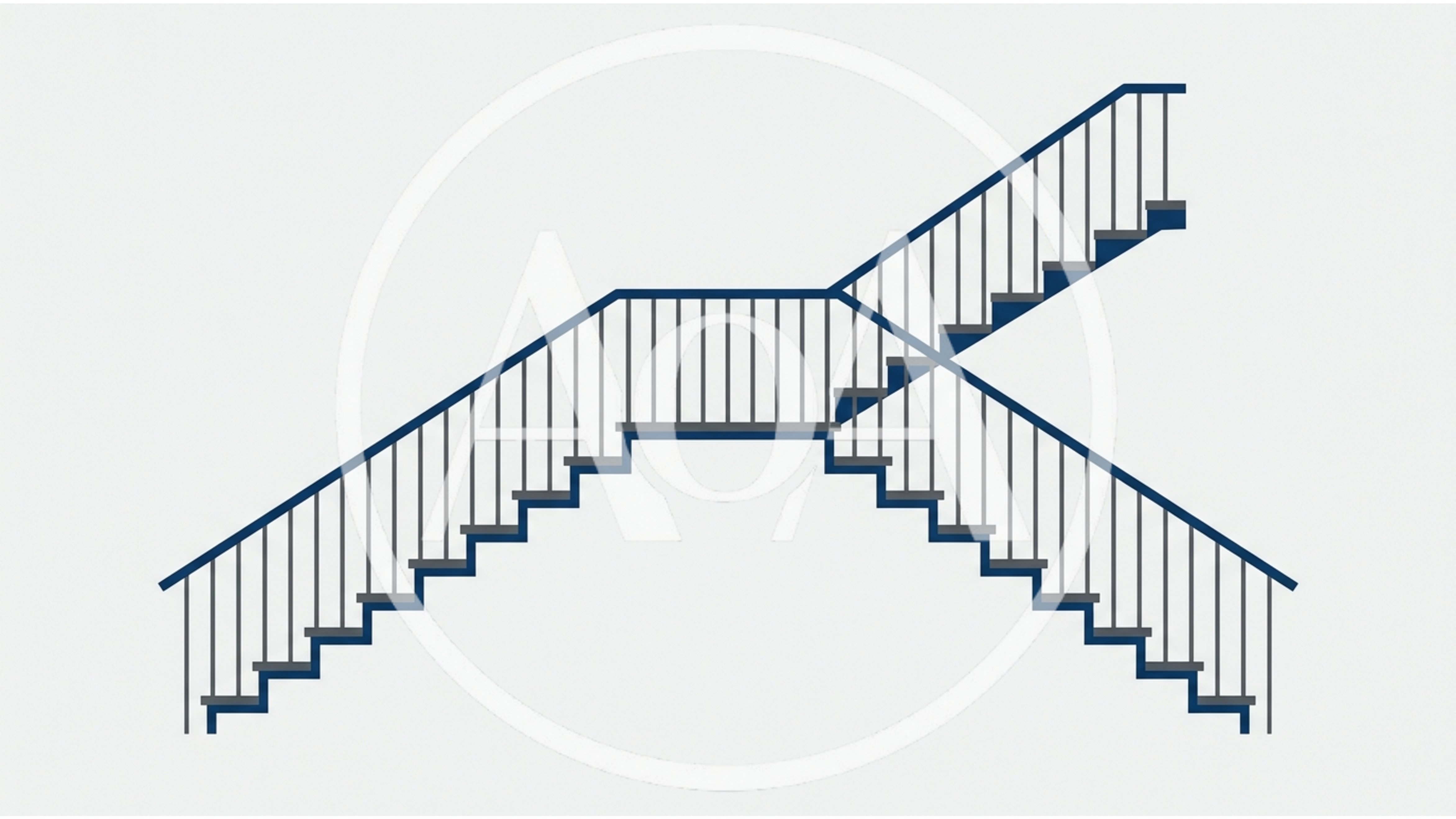 Minimalist Illustration Of A Split Staircase Design