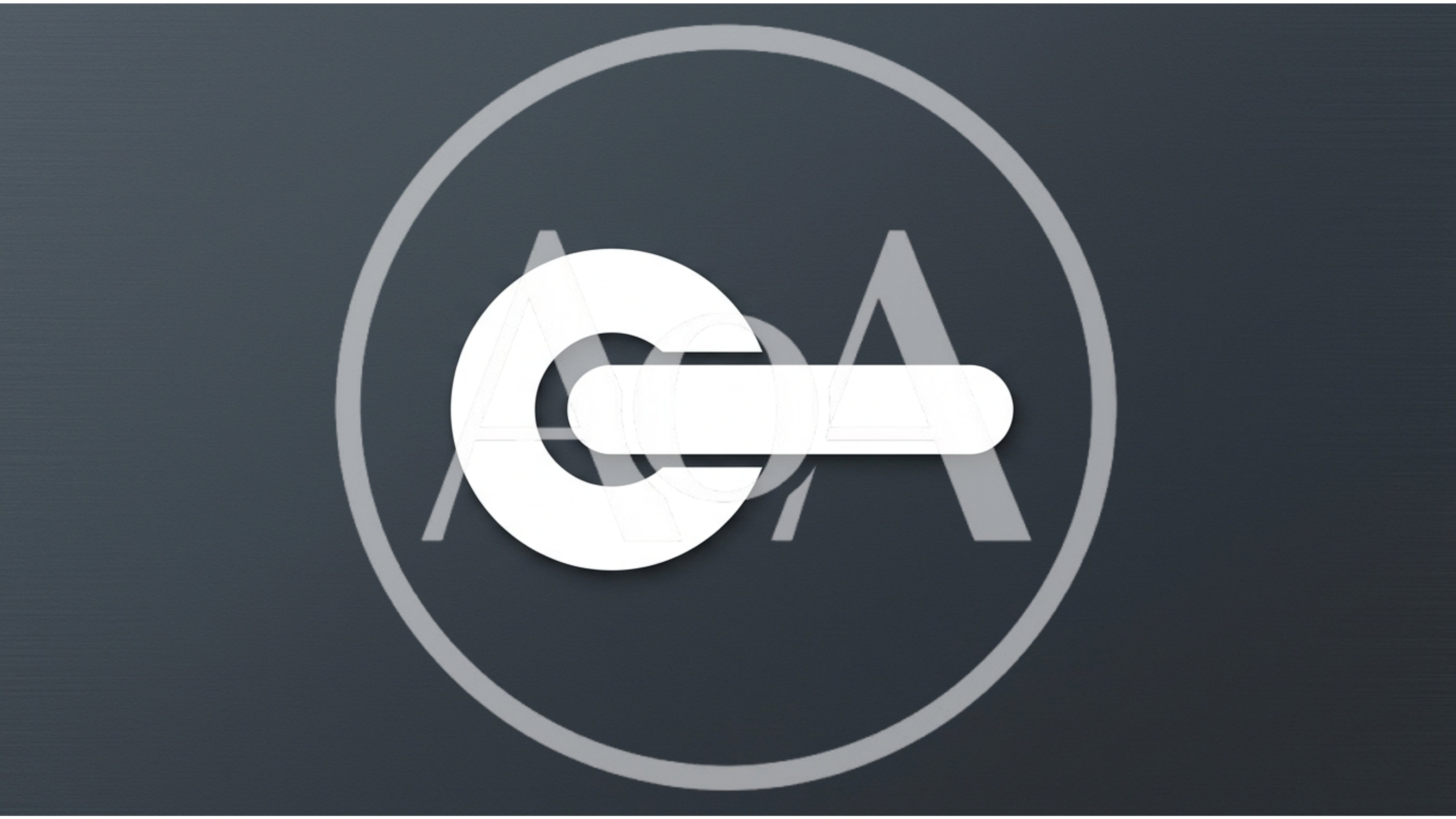 Minimalist White Door Handle Icon On Dark Background