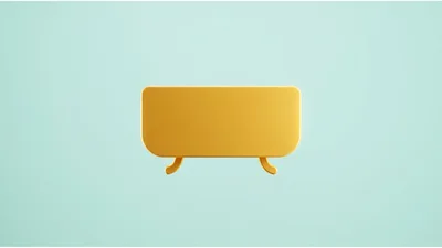 Minimalist 3D Rendered Yellow Bathtub Icon
