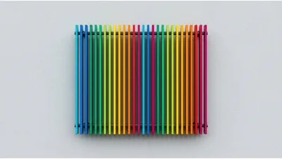 Colorful Vertical Slats Wall Art Installation