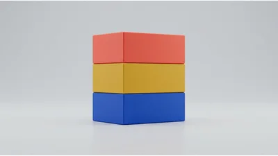Stack Of Three Colorful Rectangular Blocks