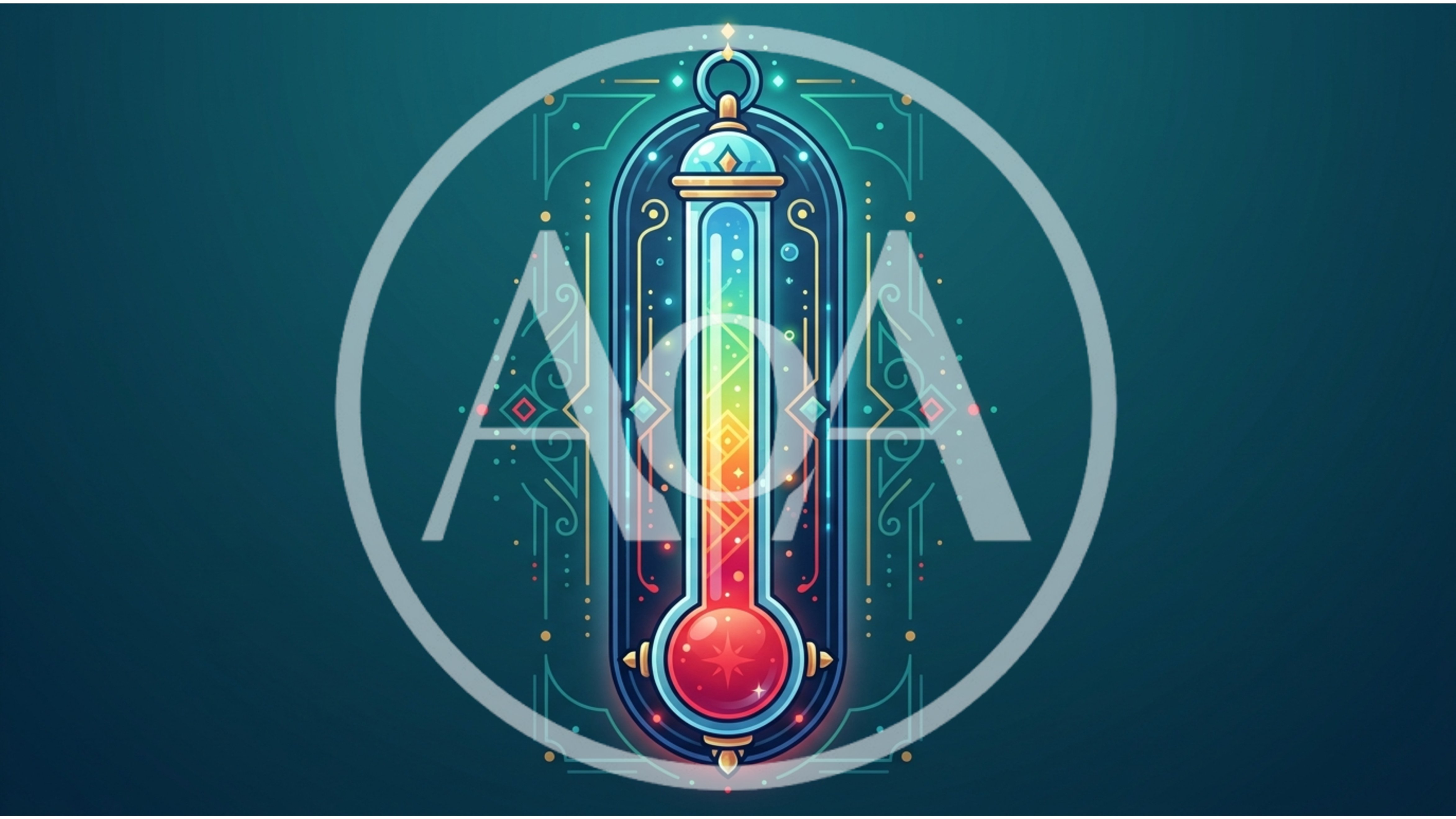 Stylized Magical Thermometer Illustration With Vibrant Gradient