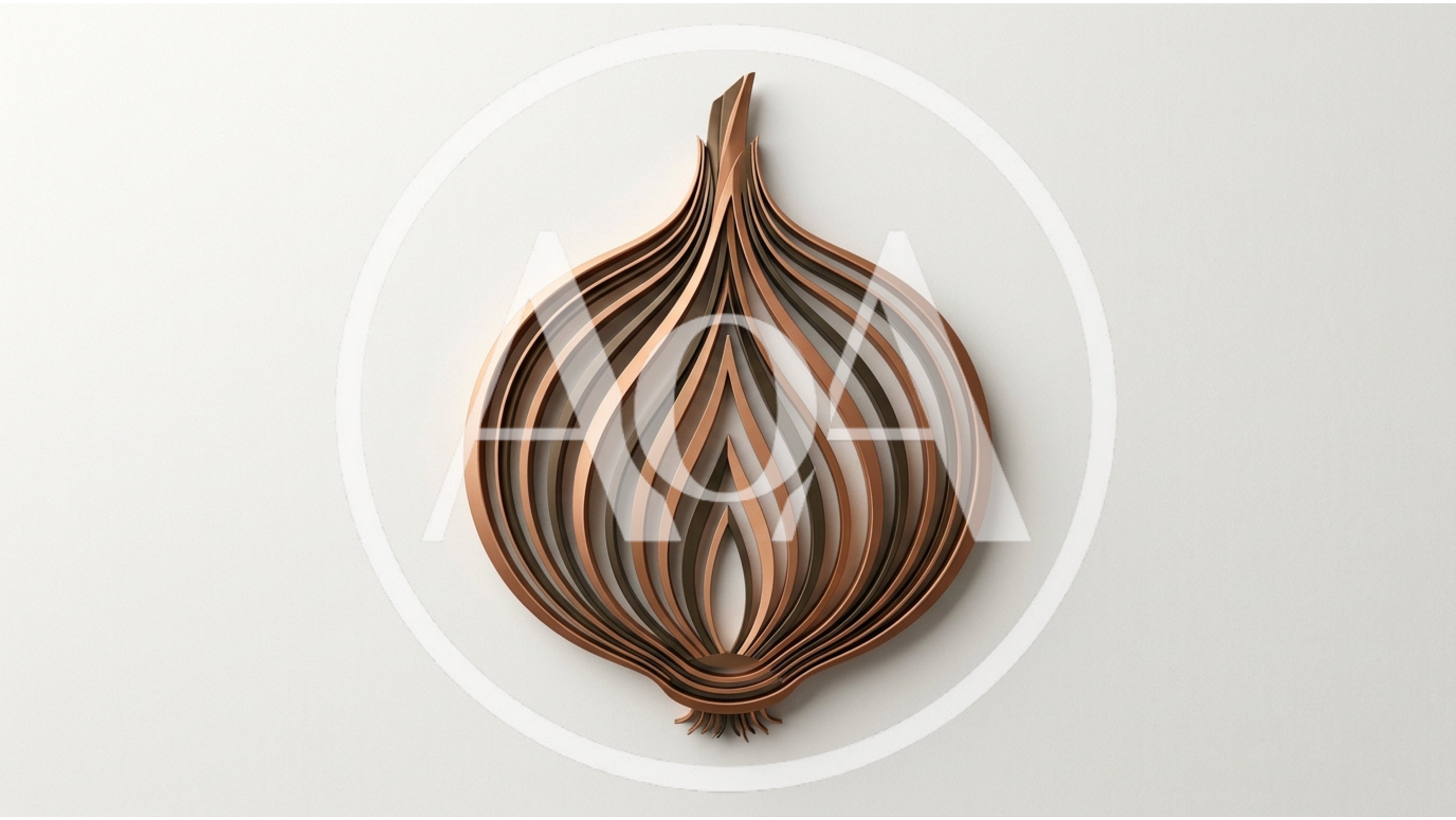 Stylized 3D Metallic Onion Illustration