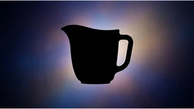 Silhouette Of A Ceramic Pitcher Against A Colorful Background