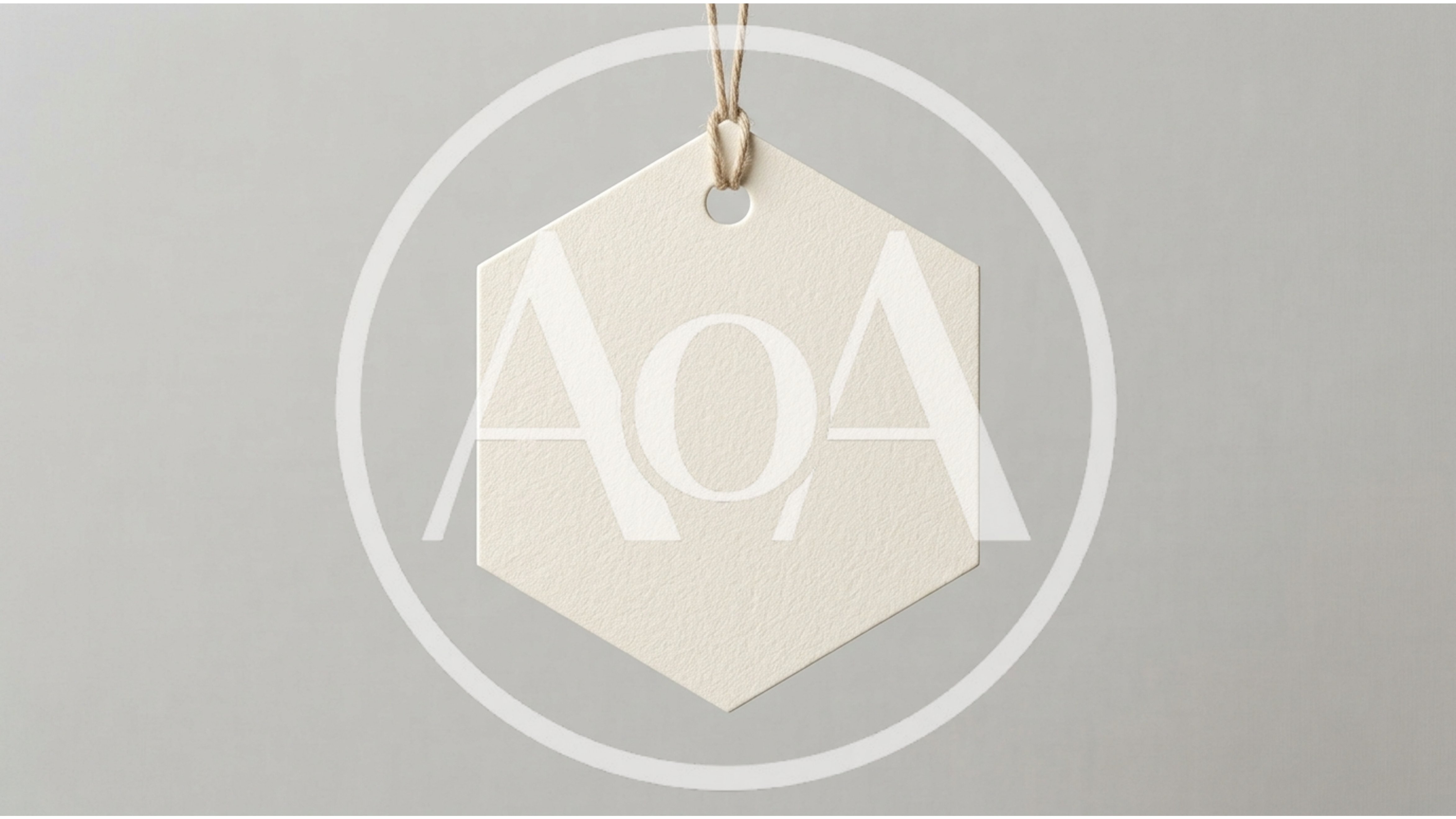 Blank Hexagonal Paper Tag Hanging On String