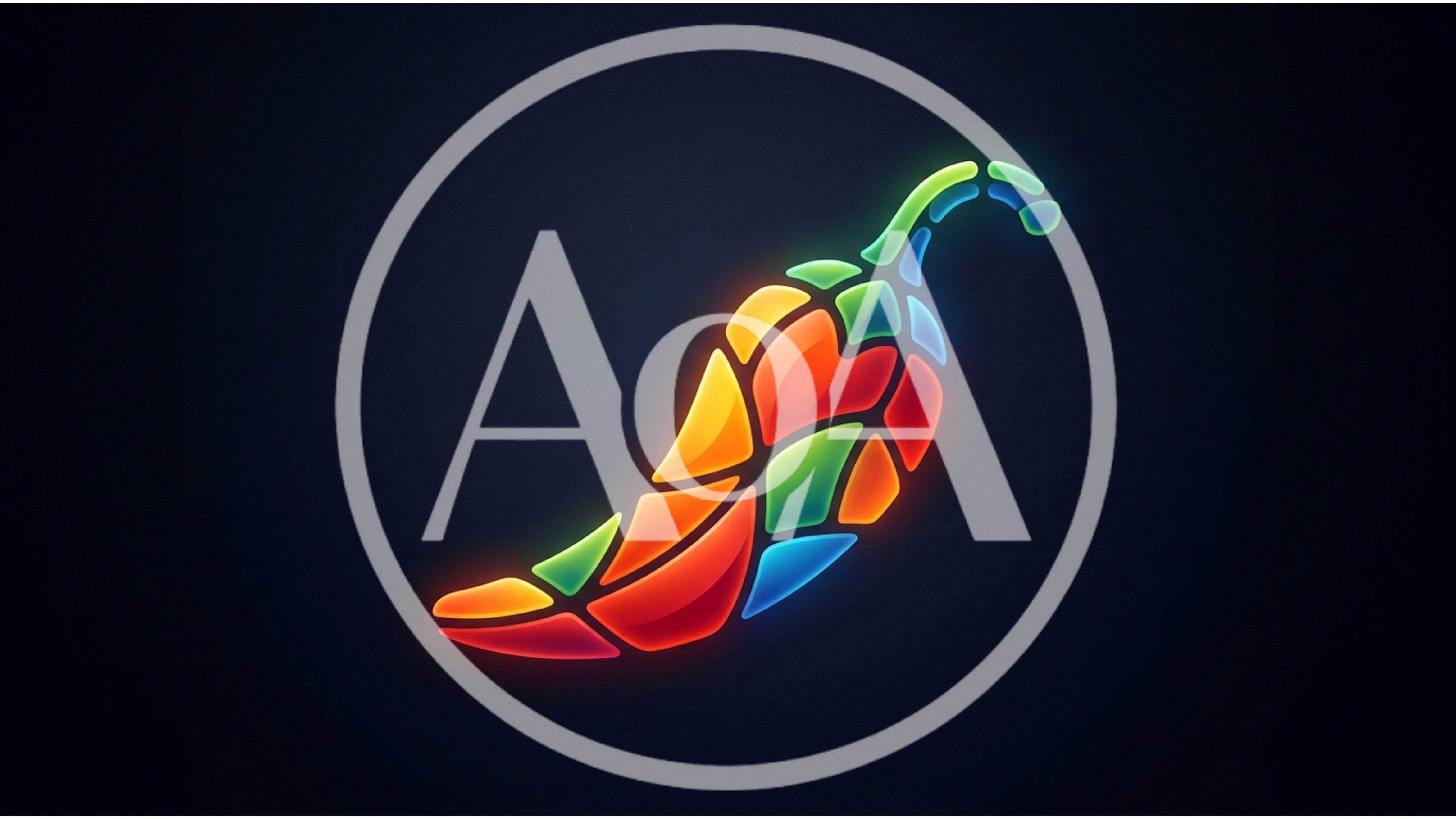 Stained Glass Style Colorful Chili Pepper Illustration