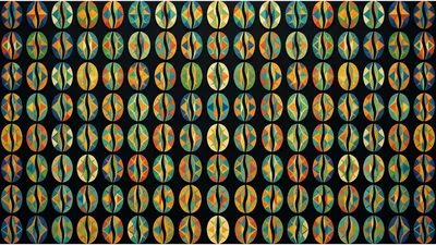 Geometric Coffee Bean Pattern Background