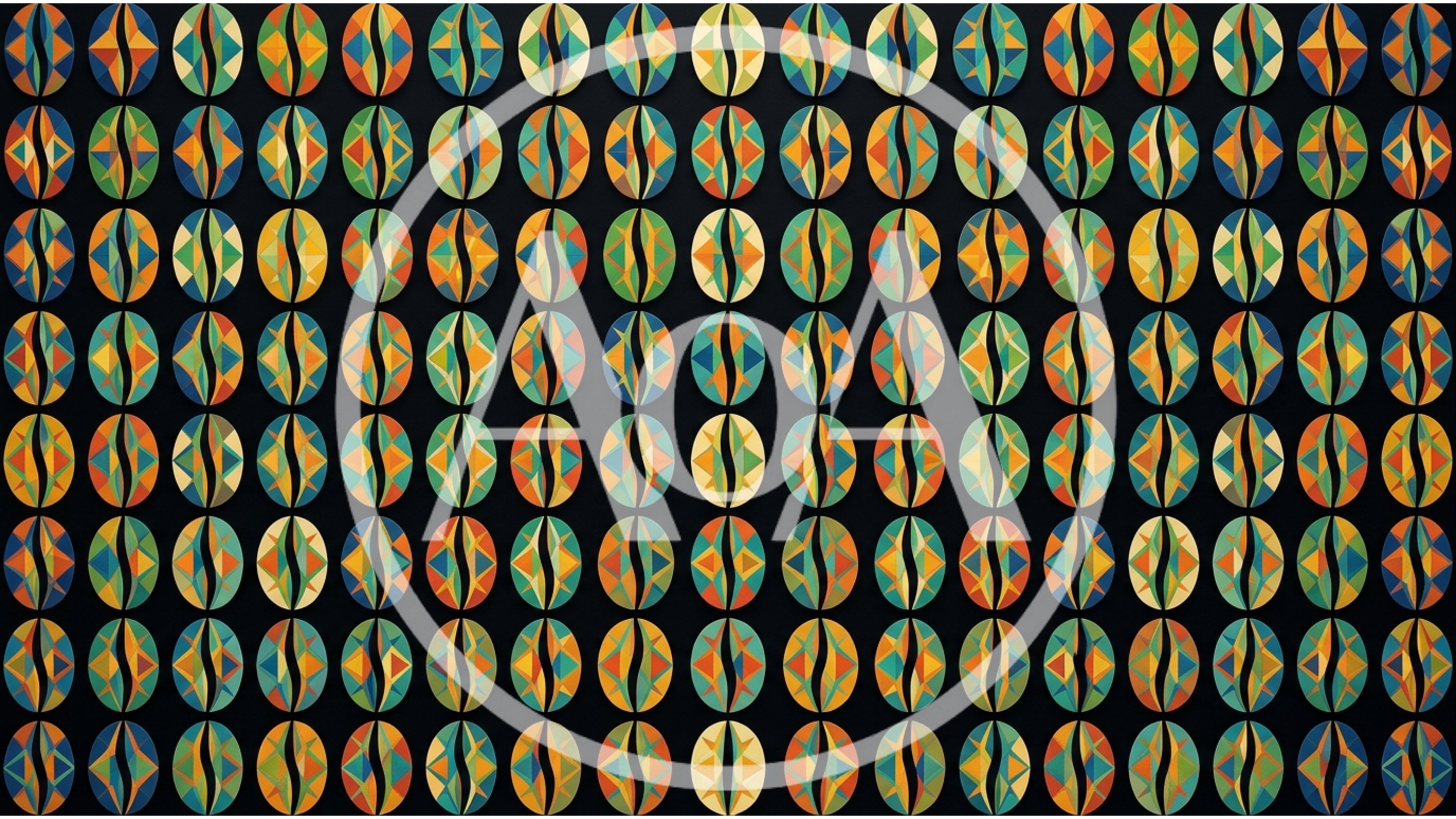Geometric Coffee Bean Pattern Background
