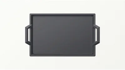 Top View Of A Rectangular Black Serving Tray