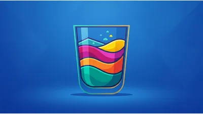 Abstract Colorful Layered Liquid In A Glass