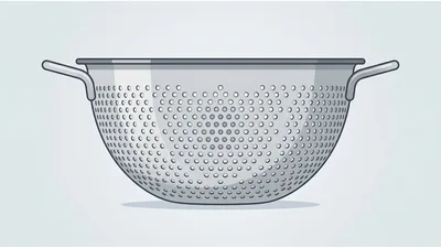 Stainless Steel Kitchen Colander Illustration
