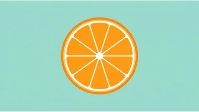 Flat Vector Illustration Of A Sliced Orange