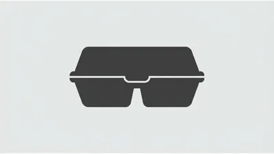 Minimalist Icon Of A Closed Takeout Food Container