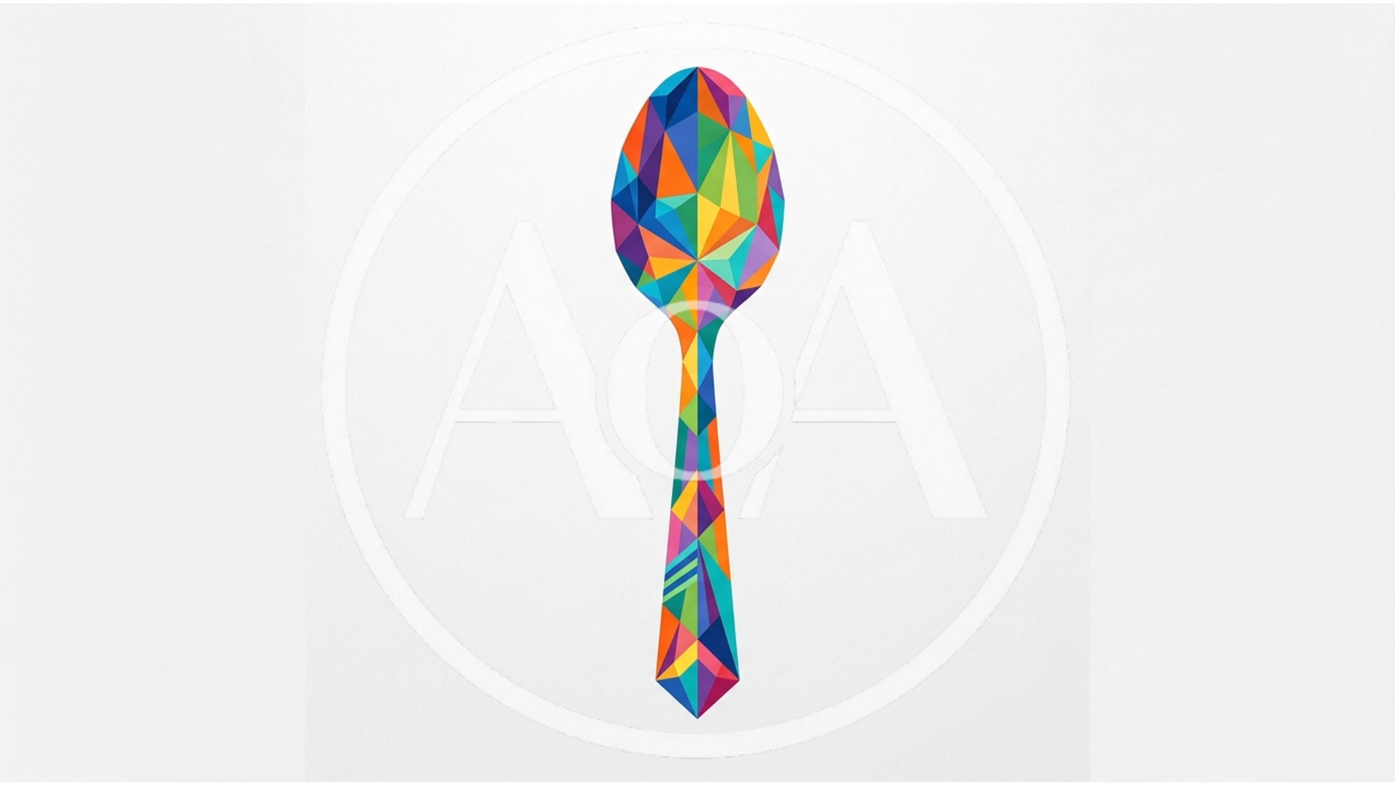 Geometric Low Poly Colorful Spoon Illustration