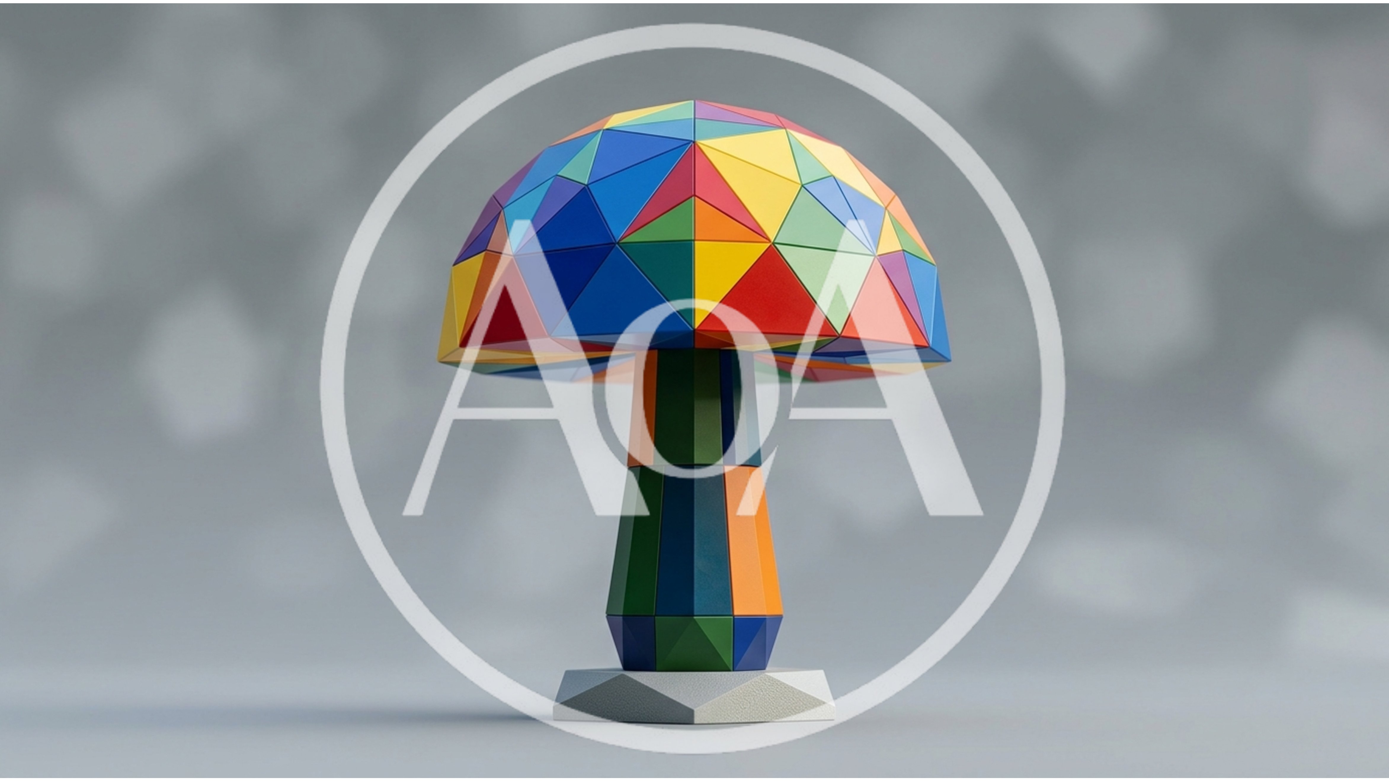 Geometric Low Poly Mushroom Sculpture