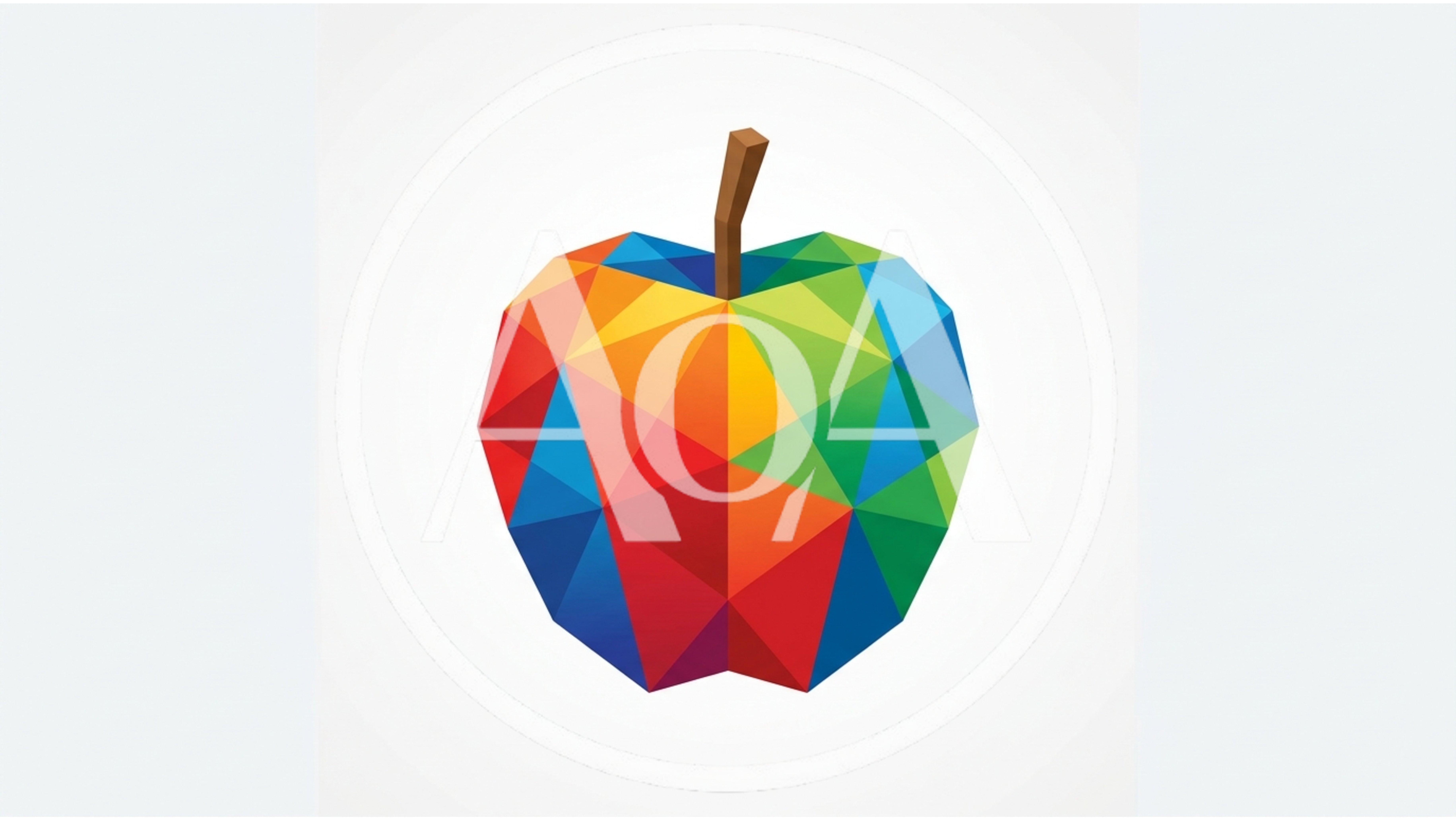 Low Poly Geometric Apple Illustration