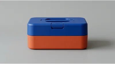 Modern Blue and Orange Plastic Storage Box