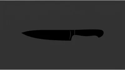 Minimalist Black Chef Knife Silhouette Icon