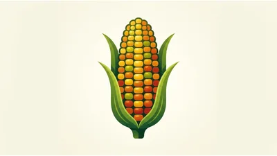 Stylized Illustration Of A Colorful Corn Cob