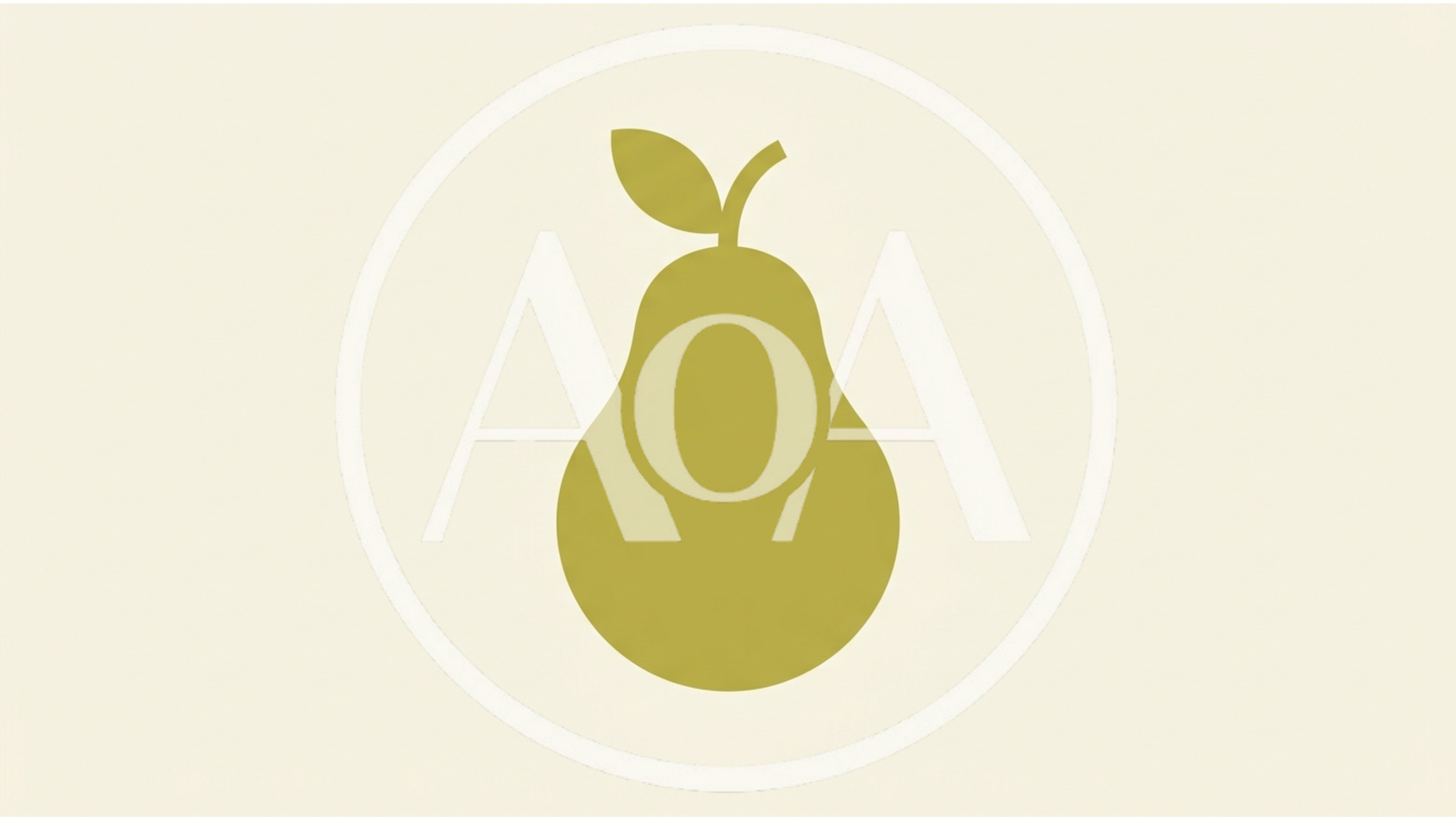 Minimalist Green Pear Icon On Cream Background