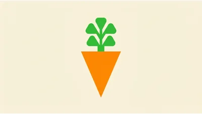 Minimalist Carrot Illustration On Cream Background