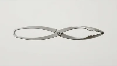 Stainless Steel Kitchen Tongs On White Background