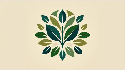 Symmetrical Botanical Leaf Pattern Logo Design