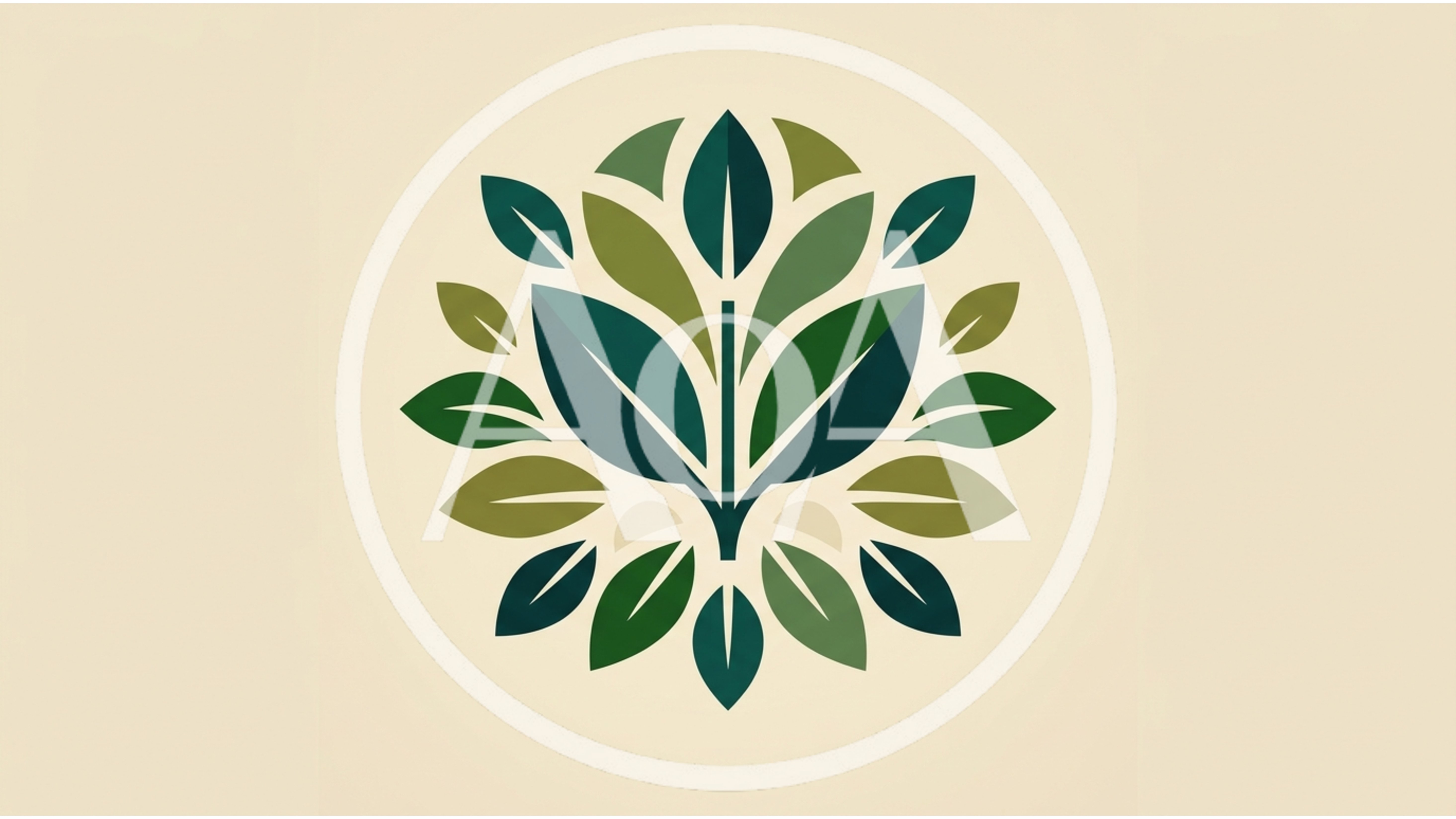 Symmetrical Botanical Leaf Pattern Logo Design