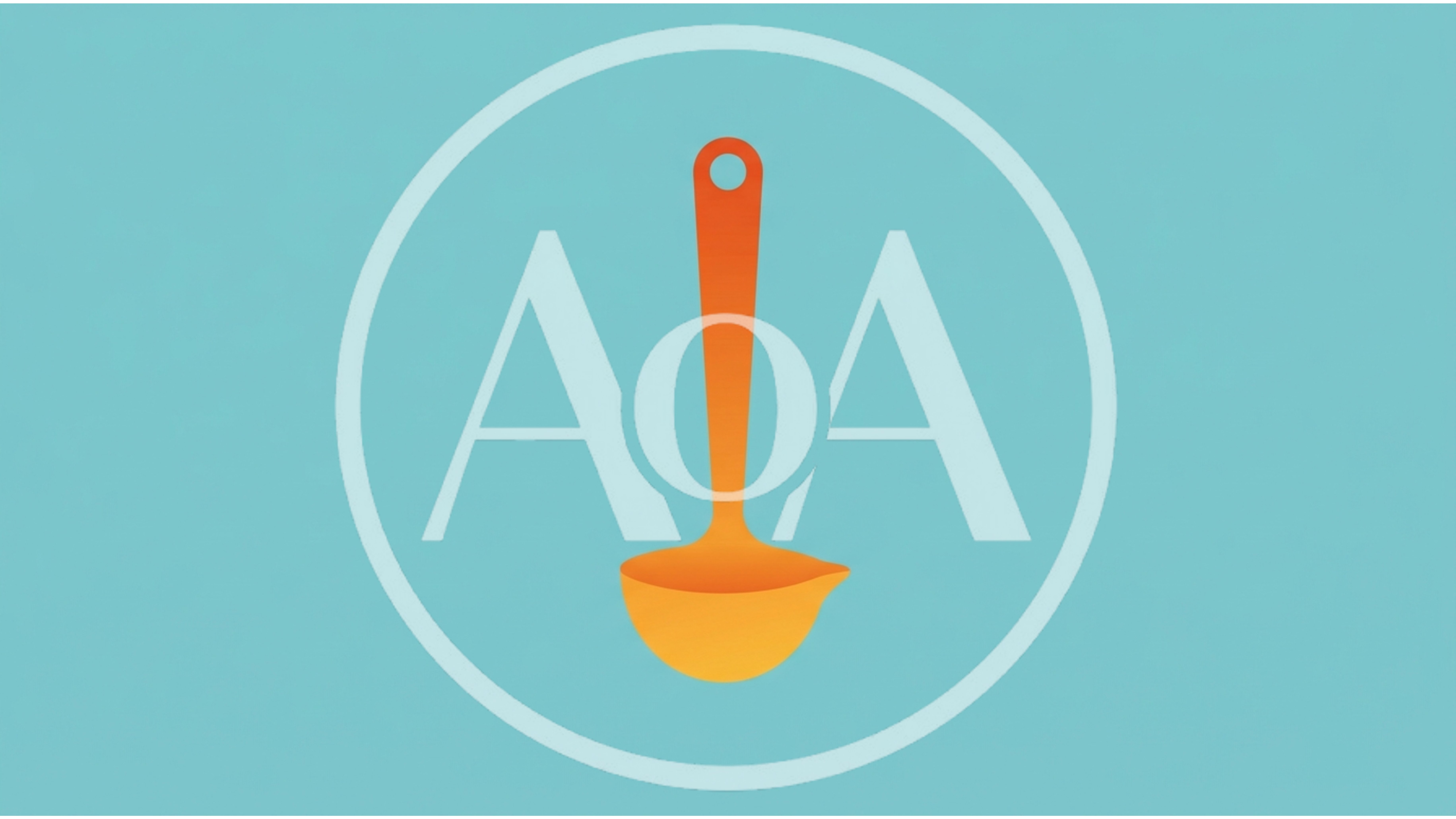 Orange Kitchen Ladle Isolated On Blue Background